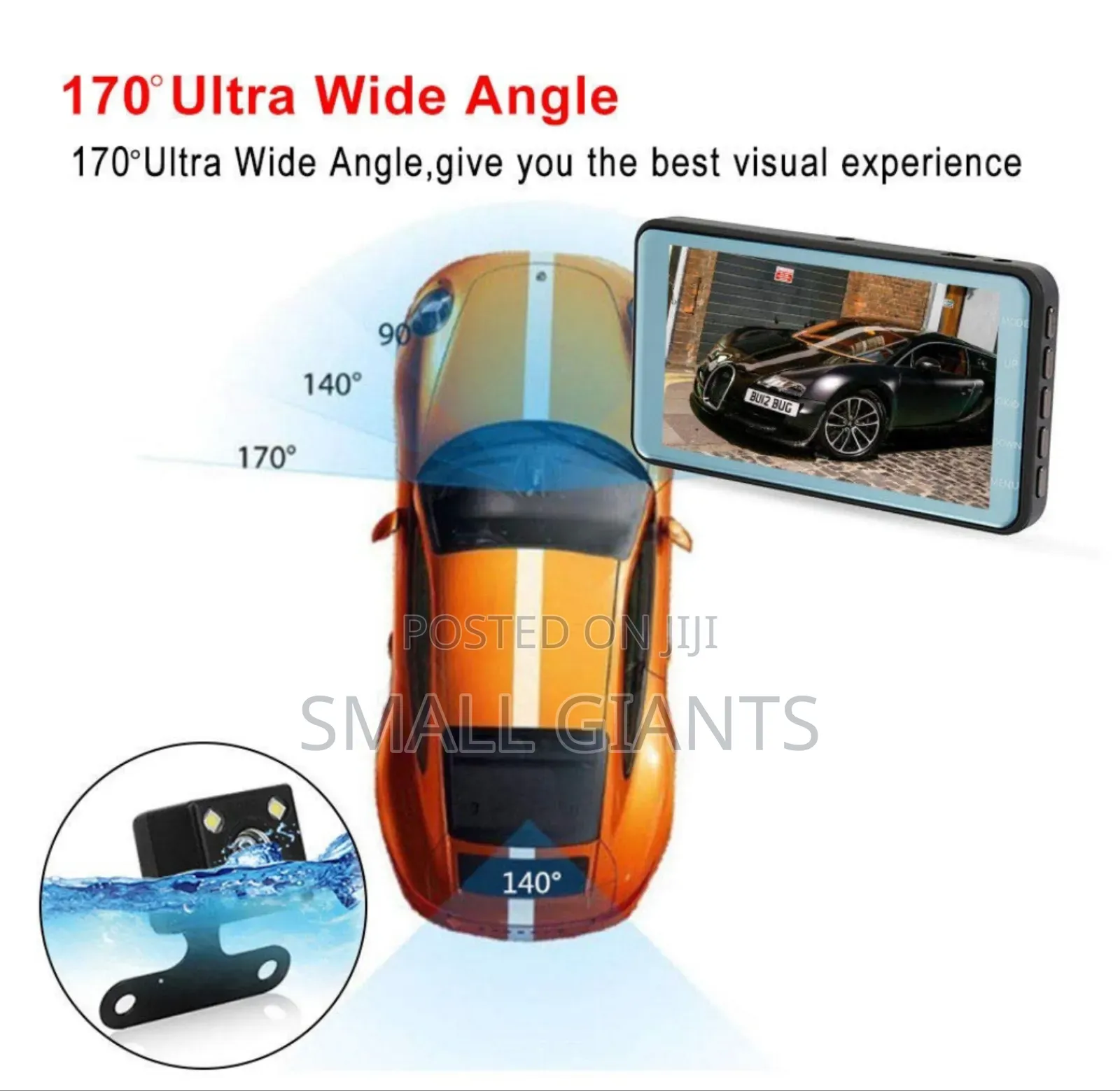 Front and Rear 4" LCD 1080P HD Dashcams for Cars