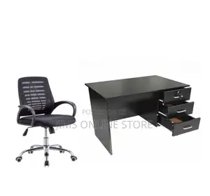 Office Desk 120cm and Office Chair(Black) Set