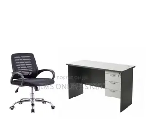 Grey Office Table 120cm and an Office Chair