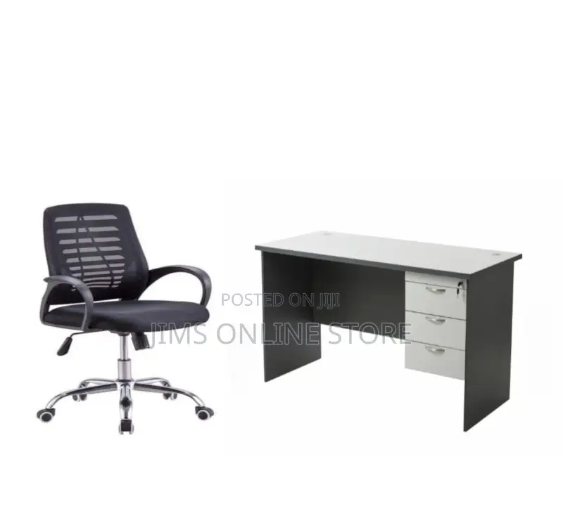 Grey Office Table 120cm and an Office Chair