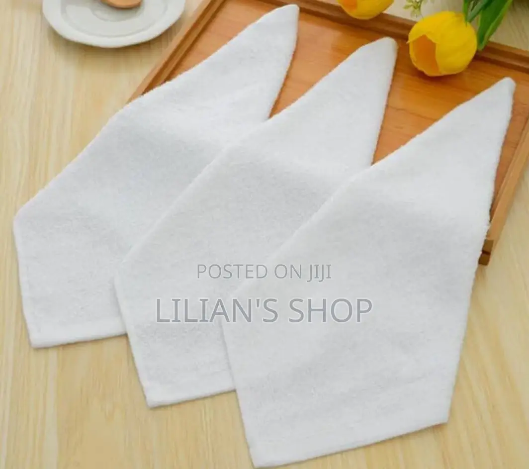 5pcs White Pure Cotton Soft Small Towels