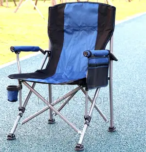 Heavy Duty Folding Metallic Chair With Cup Holder