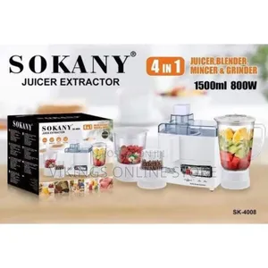 Sokany 4 in 1 Super Blender in 3 Way Function - 1.6 Liter