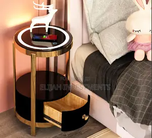 End Table LED Floor Lamp With Wireless Charging Station