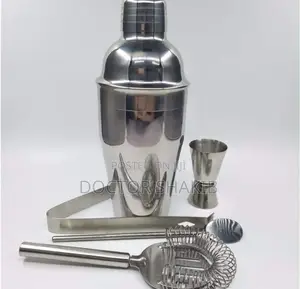 Brand-New Cocktail Shaker With a Wooden Holder