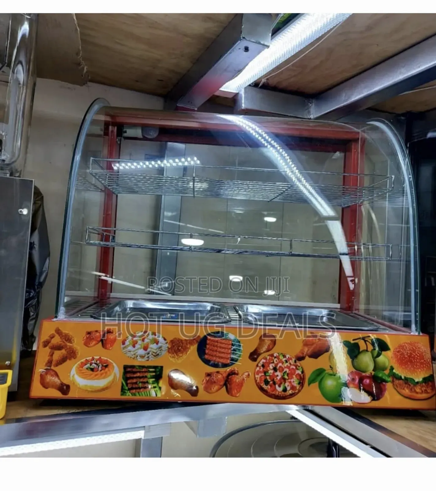 Commercial Electric Curved Glass Hot Snacks Food Warmer