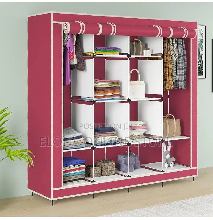 Collapsible Wardrobe for Clothes With 12 Shelves