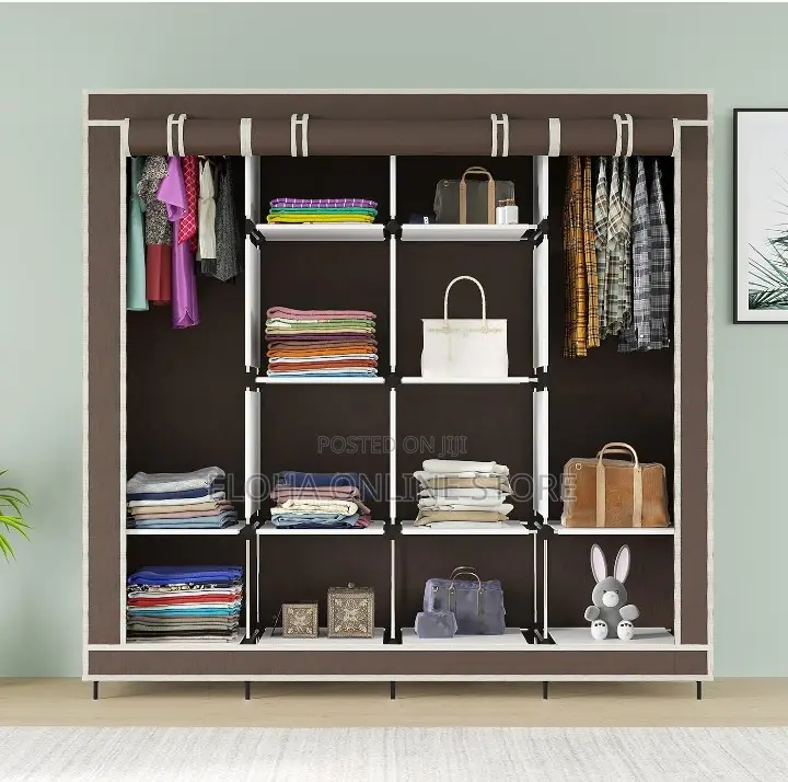 Collapsible Wardrobe for Clothes With 12 Shelves