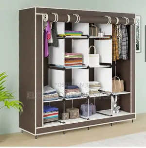 Collapsible Wardrobe for Clothes With 12 Shelves
