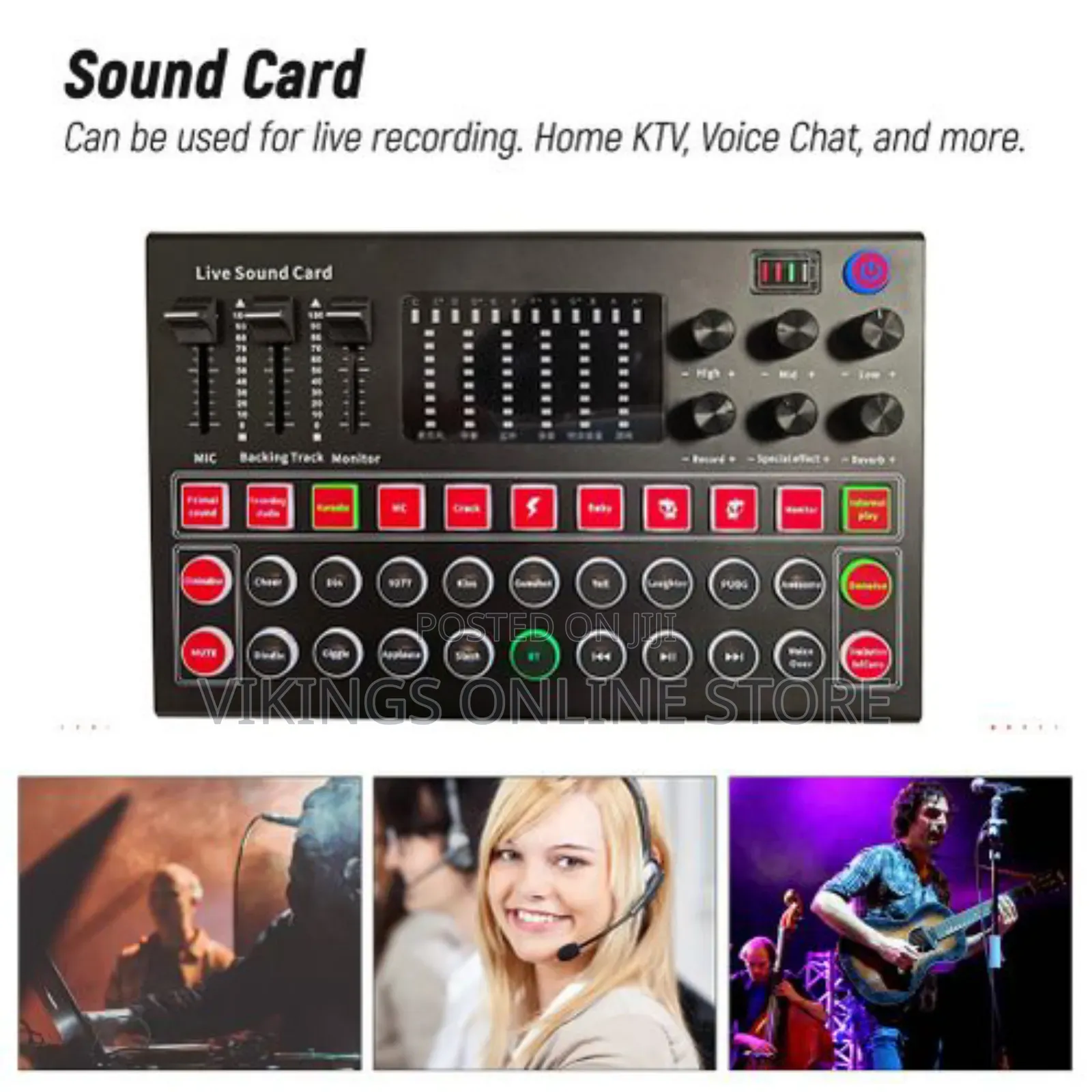 M9 Audio Interface Sound Card Live Voice Mixer External USB