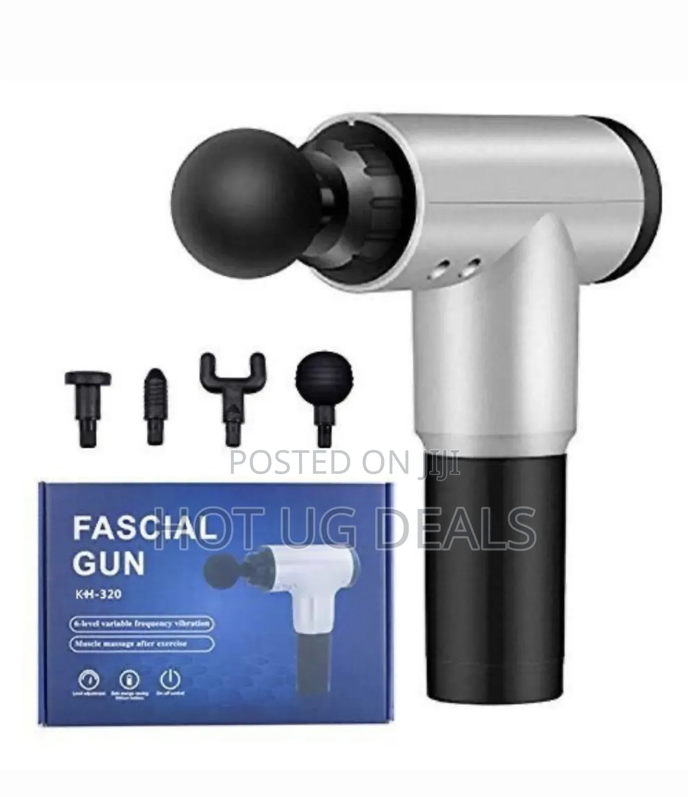 Portable Touch Screen Fitness Massage Gun - Black