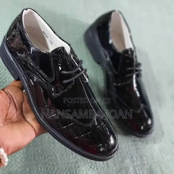 Boy's Shinny Party Shoes-Black