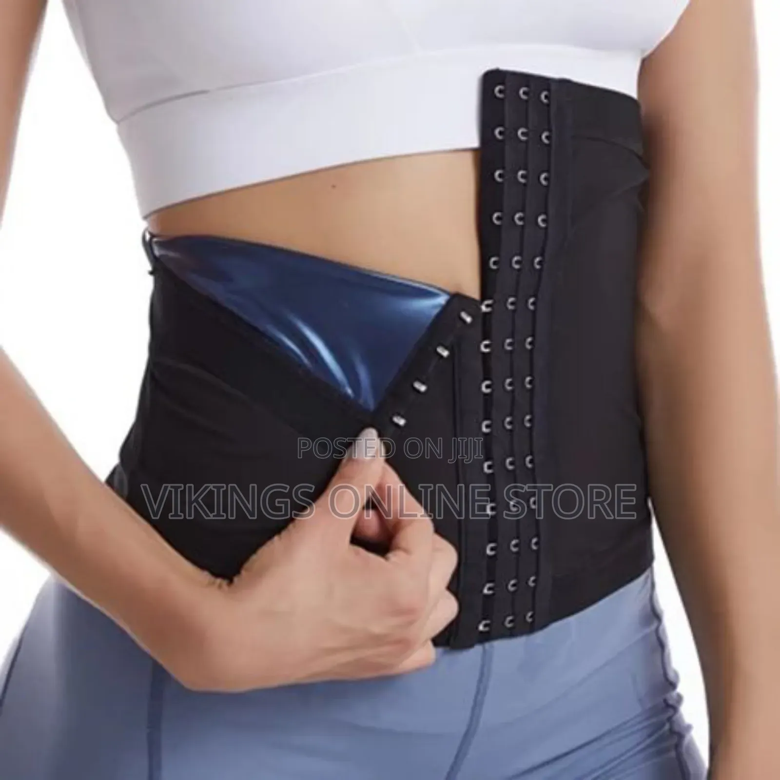 Button Navy)Waist Trimmer for Women Sweat Wrap Waist Corset