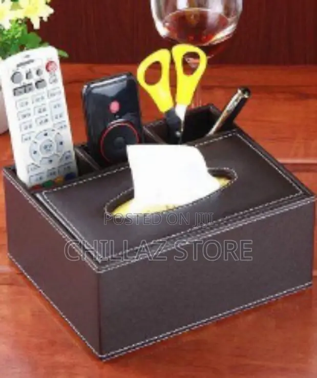 Leather Tissue Holder Set