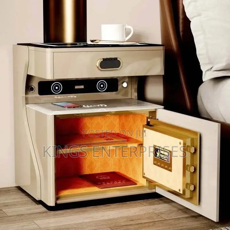 Smart Bed Side Table With Safe Cash Box