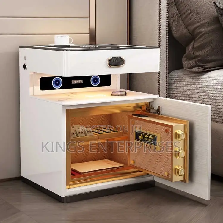 Smart Bed Side Table With Safe Cash Box
