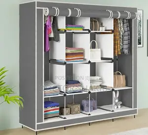 New 12 Shelves Fancy Layer 4 Columns Collapsible Wardrobe