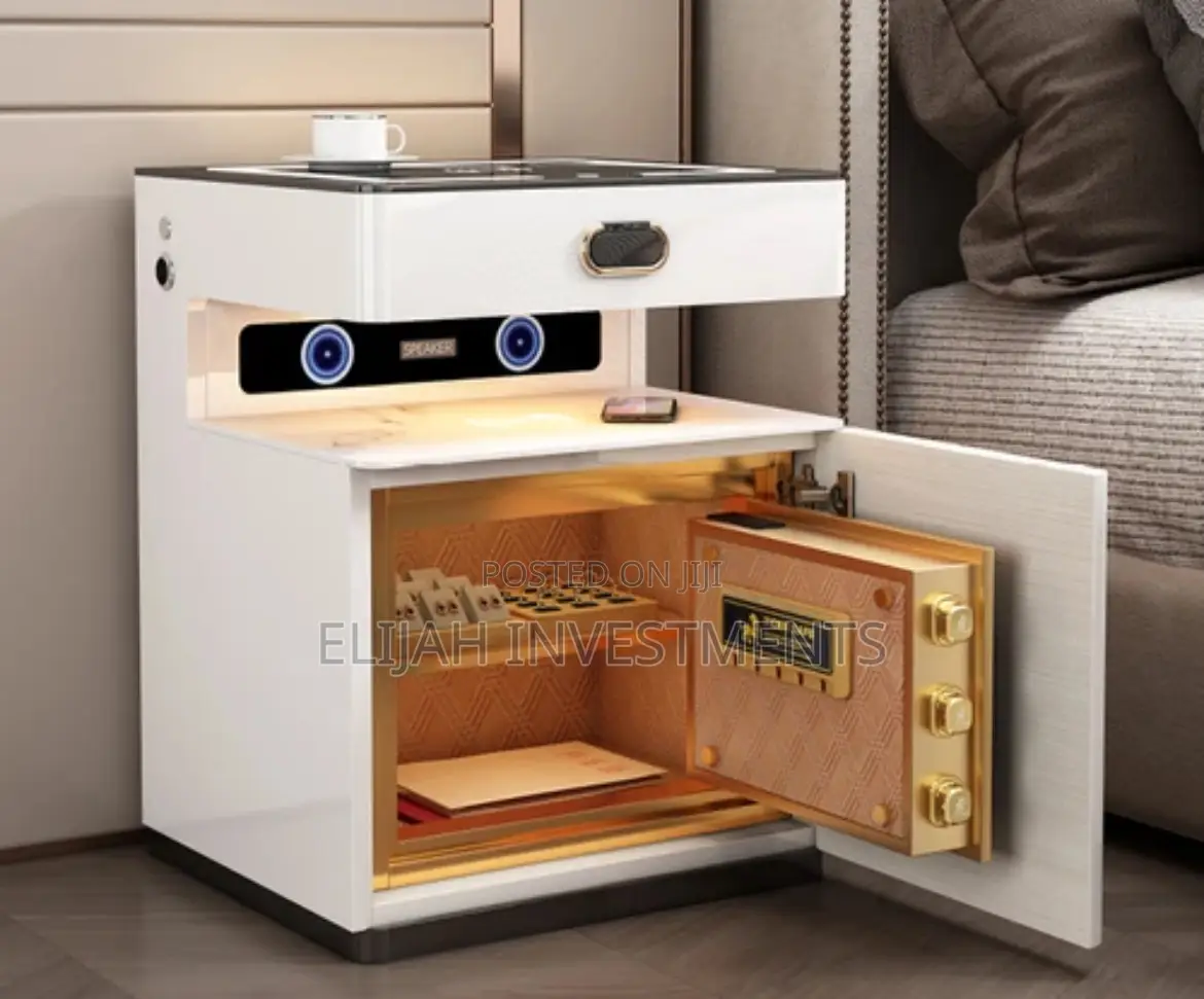 Smart Bedside Table Hidden Safe Password Fingerprint Lock
