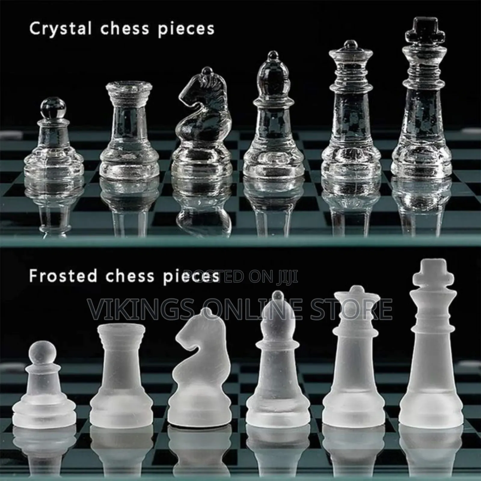 Traditional Glass Frosted Chess Boards Set Glass Board
