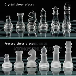 Traditional Glass Frosted Chess Boards Set Glass Board