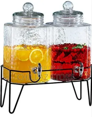 Glass Double Juice Dispenser