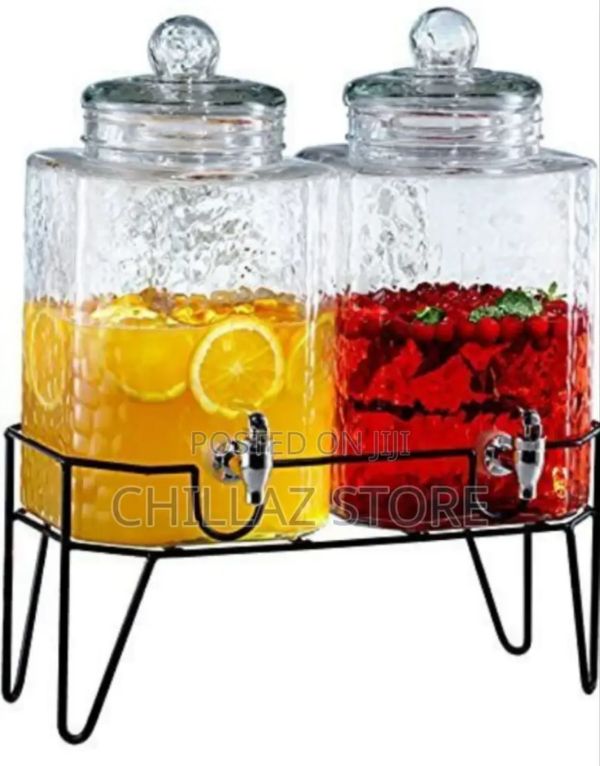 Glass Double Juice Dispenser