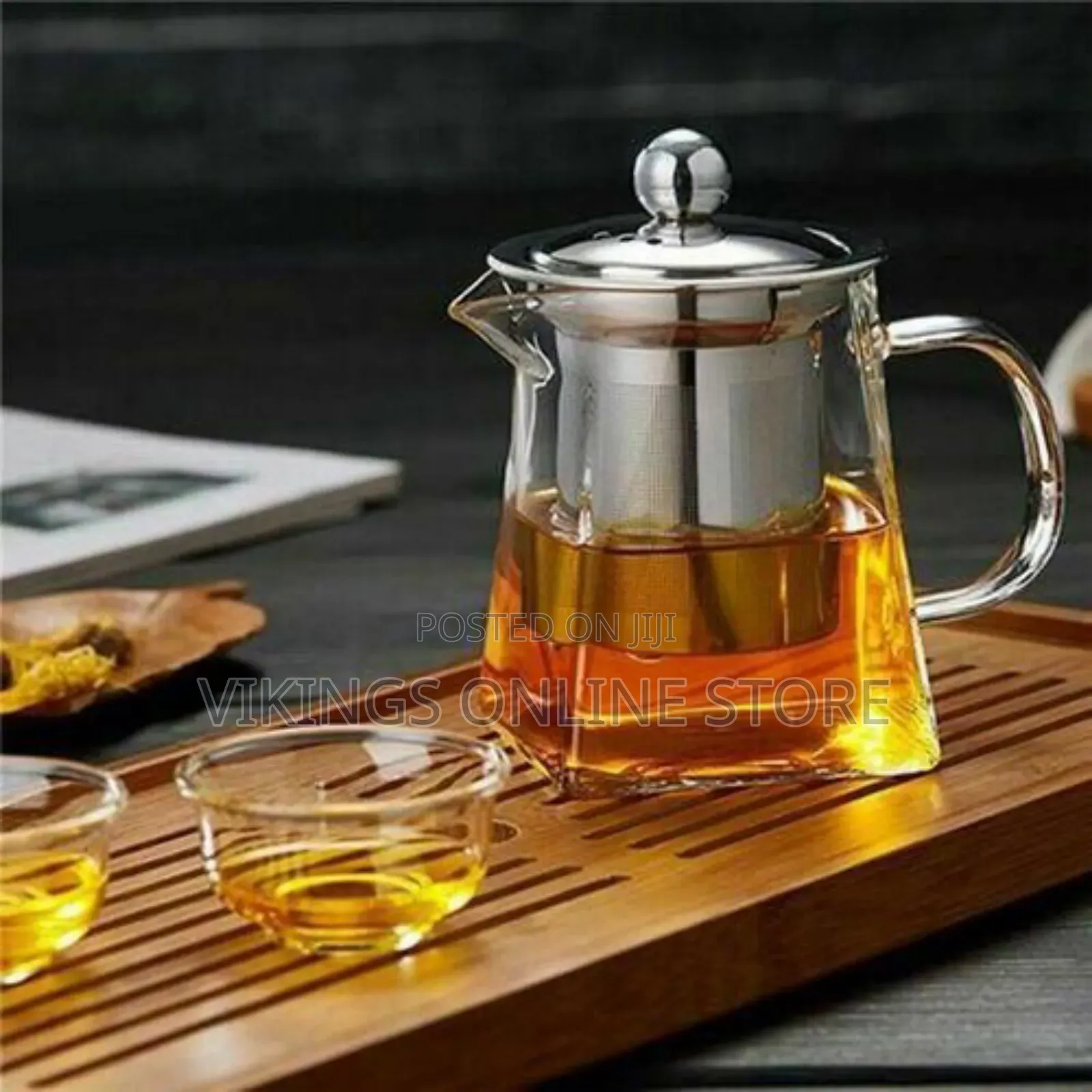 550ML Clear Heat Resistant Clear Glass Teapot Jug W Infuser