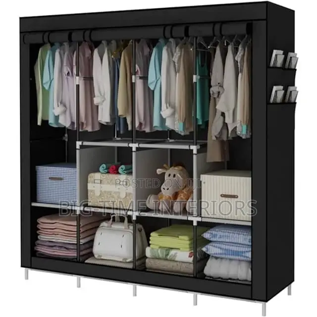 4column Metallic Closet-Black