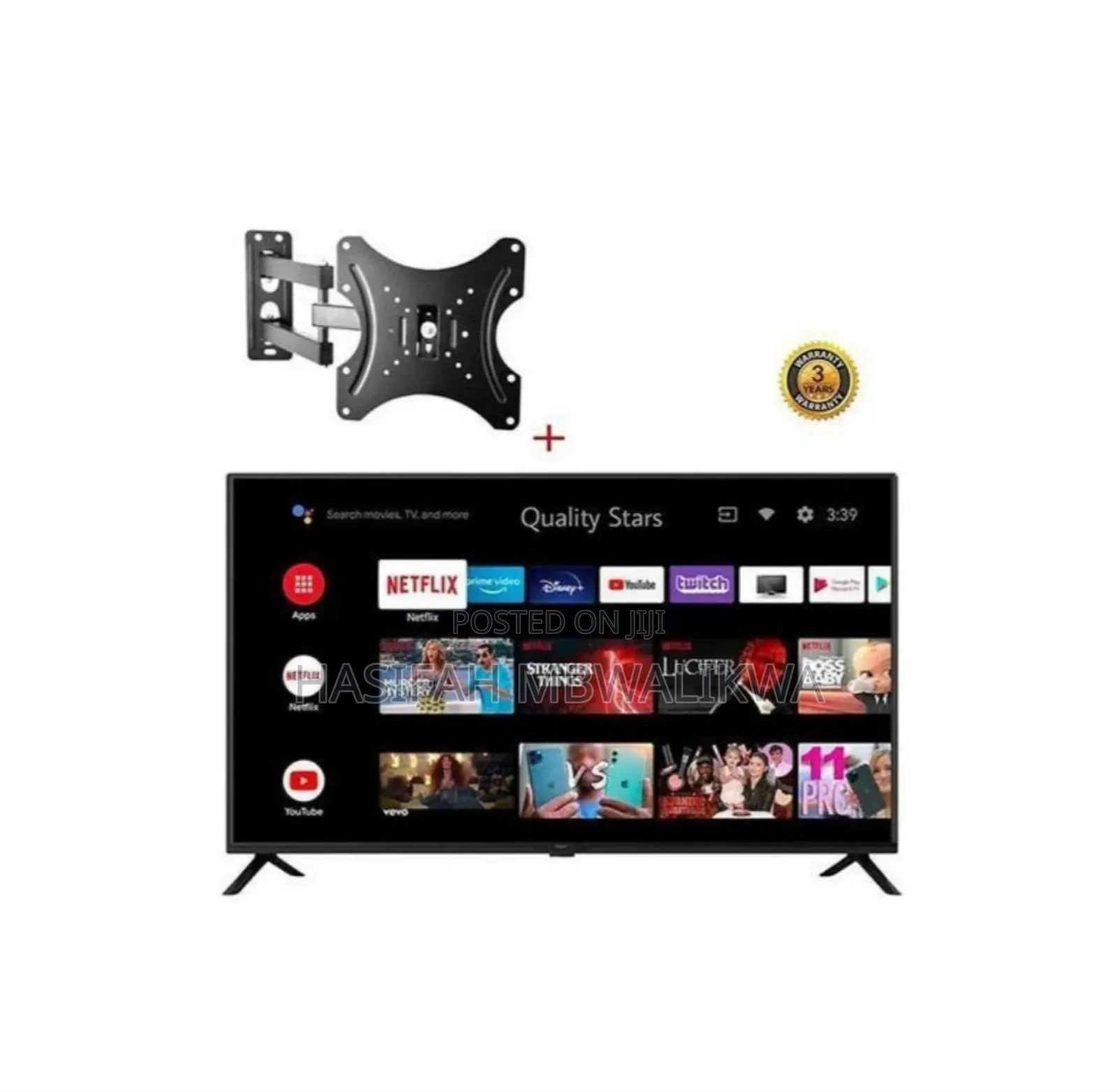 43" Hisense Smart TV + Free Tilt Adjustable Wall Mount.