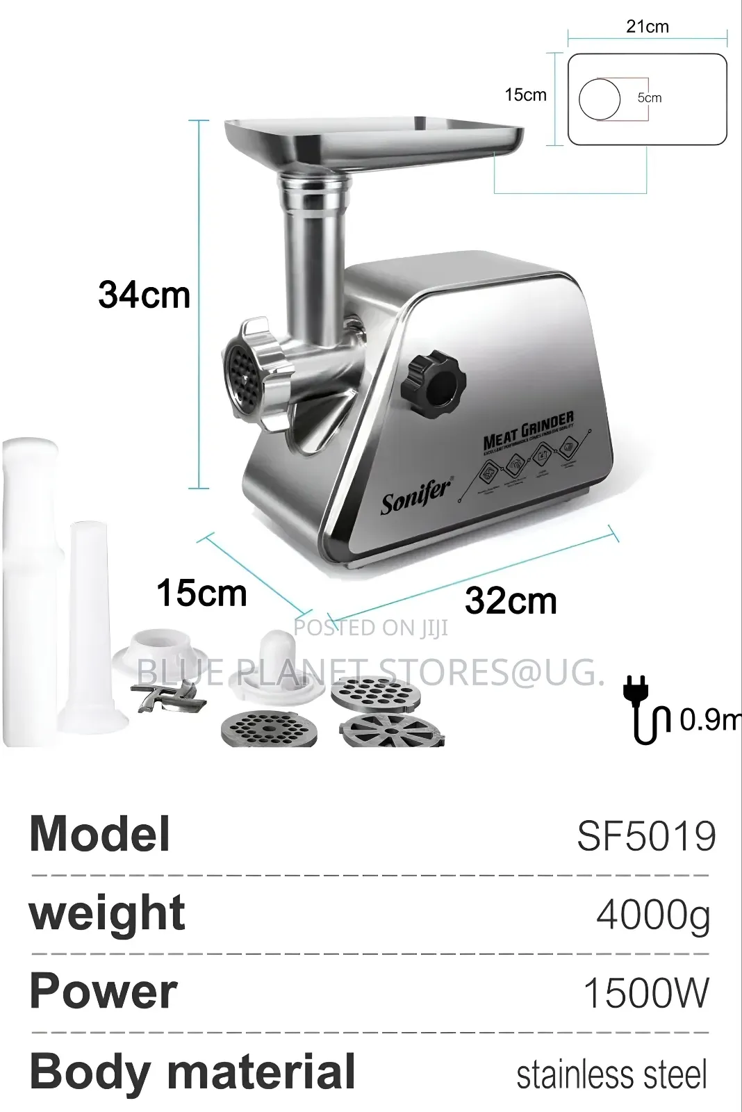 SONIFER Electric Meat Grinders \\ 1500w \\ SF-5019