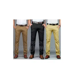 3 Pack Men's Straight Fit Casual Pant With Stretch.