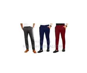 3 Pack Men's Straight Fit Casual Pant With Stretch.