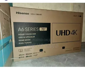 Hisense 70inch Uhd Smart Vidaa Tv, Bluetooth, Wifi, Usb