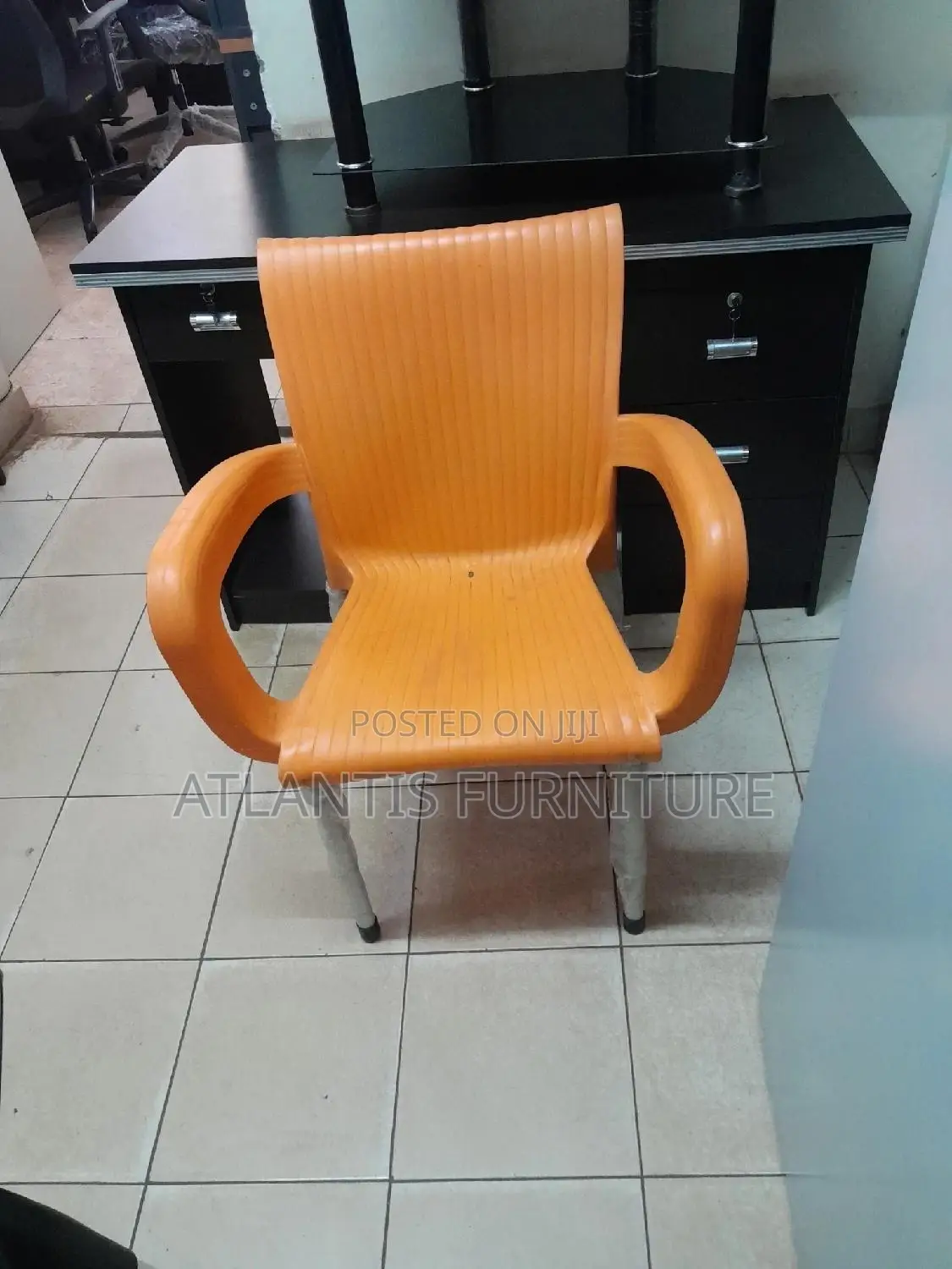 Orange Big Arms Plastic Chairs