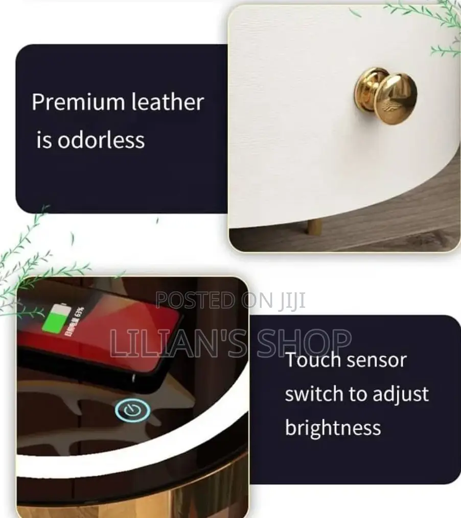End Table LED Floor Lamp With Wireless Charging Station