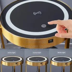 End Table LED Floor Lamp With Wireless Charging Station