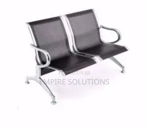 2 Seater Alluminium Waiting Chair Black