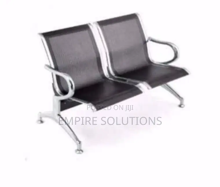 2 Seater Alluminium Waiting Chair Black