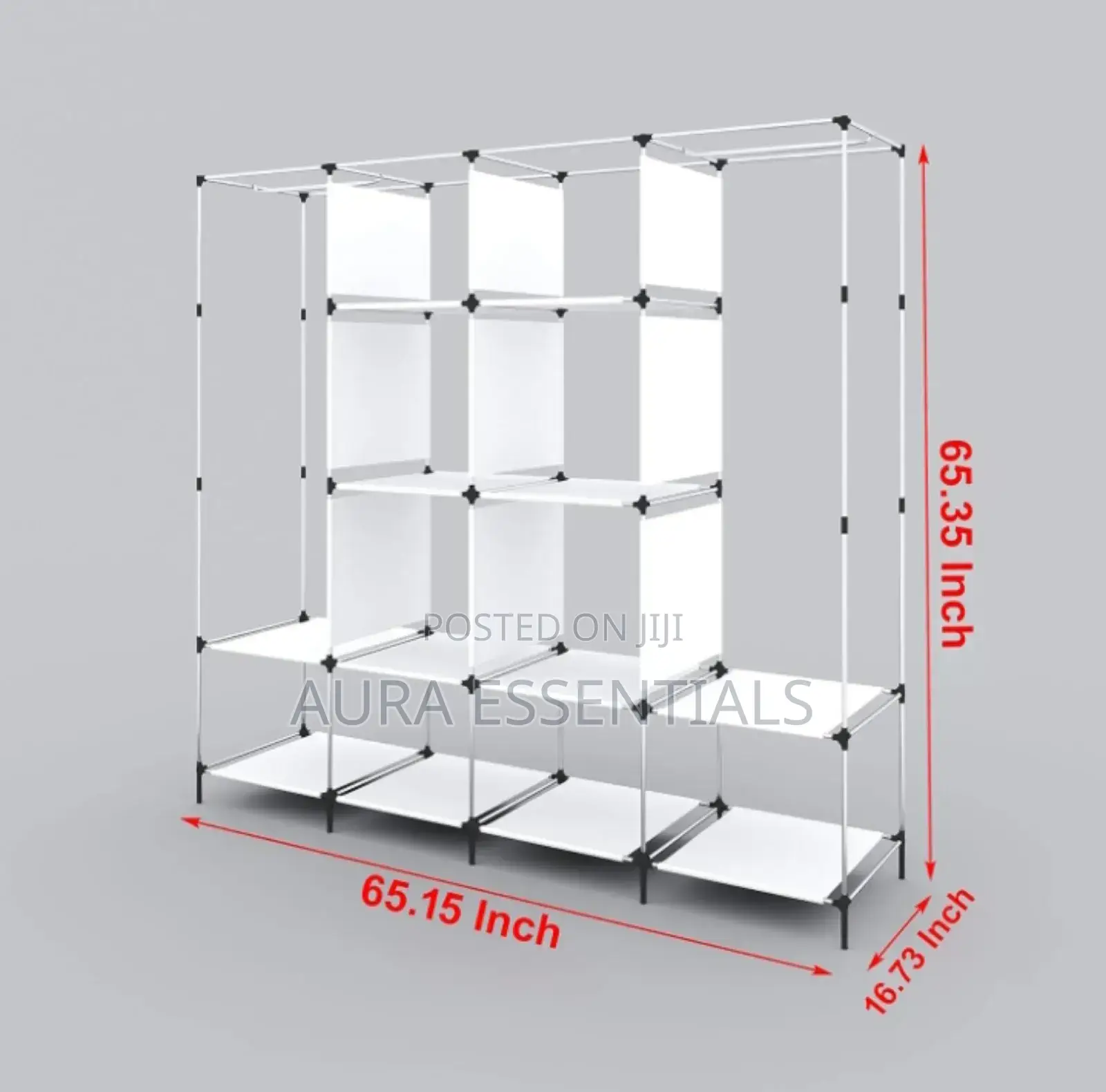 Collapsible Wardrobe 12 Shelves 4 Sided Storage