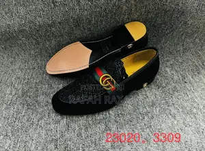 Original Black Gucci Double Buckle Gentle Suede Loafers