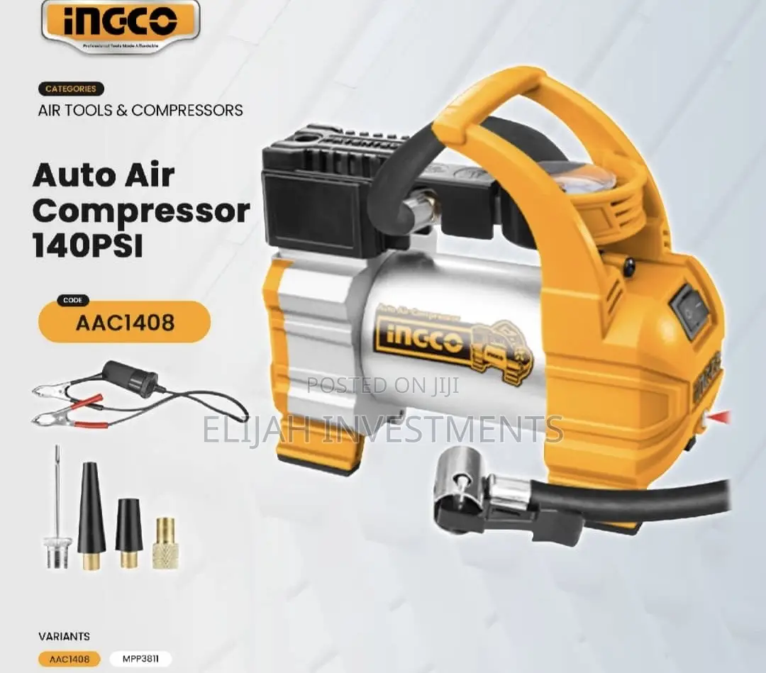 Ingco Auto Air Compressor Car Tire Inflator 10A 140PSI