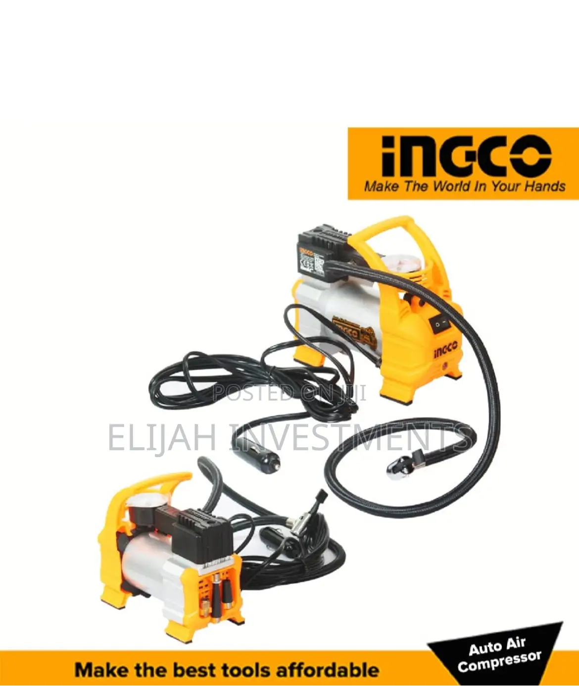 Ingco Auto Air Compressor Car Tire Inflator 10A 140PSI