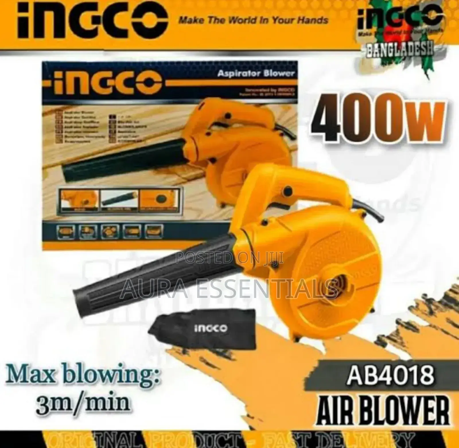 Ingco 400W 2 IN 1 Electric Dust Aspirator Vacuum Blower