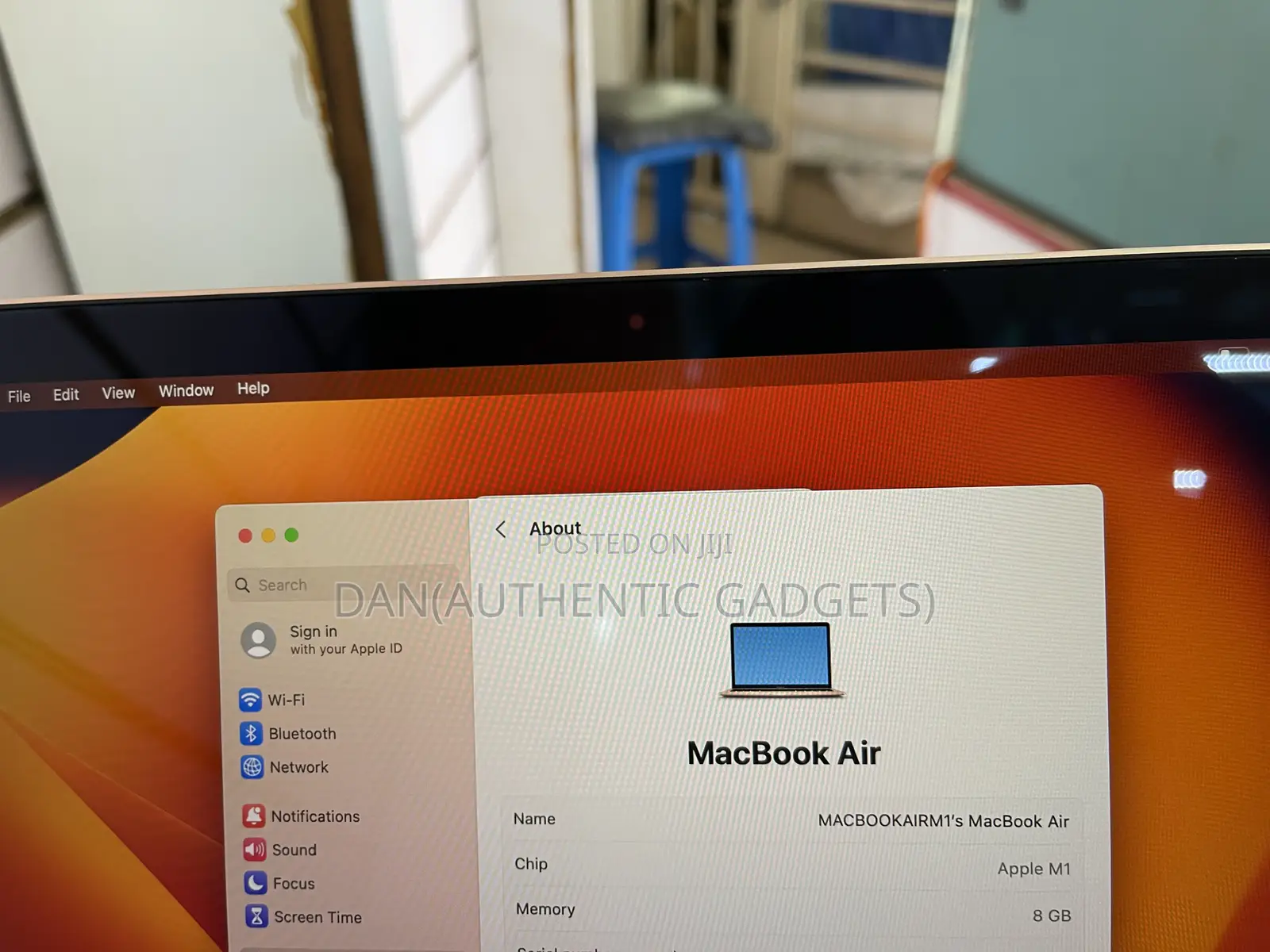 New Laptop Apple MacBook Air 2020 M1 8GB Apple M1 SSD 256GB