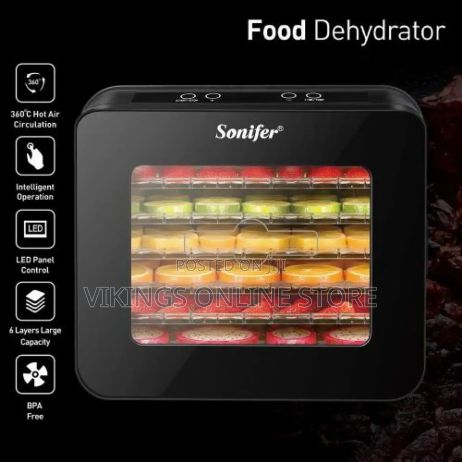 Sonifer 6 Times;Layers Food Dehydrator/Dryer