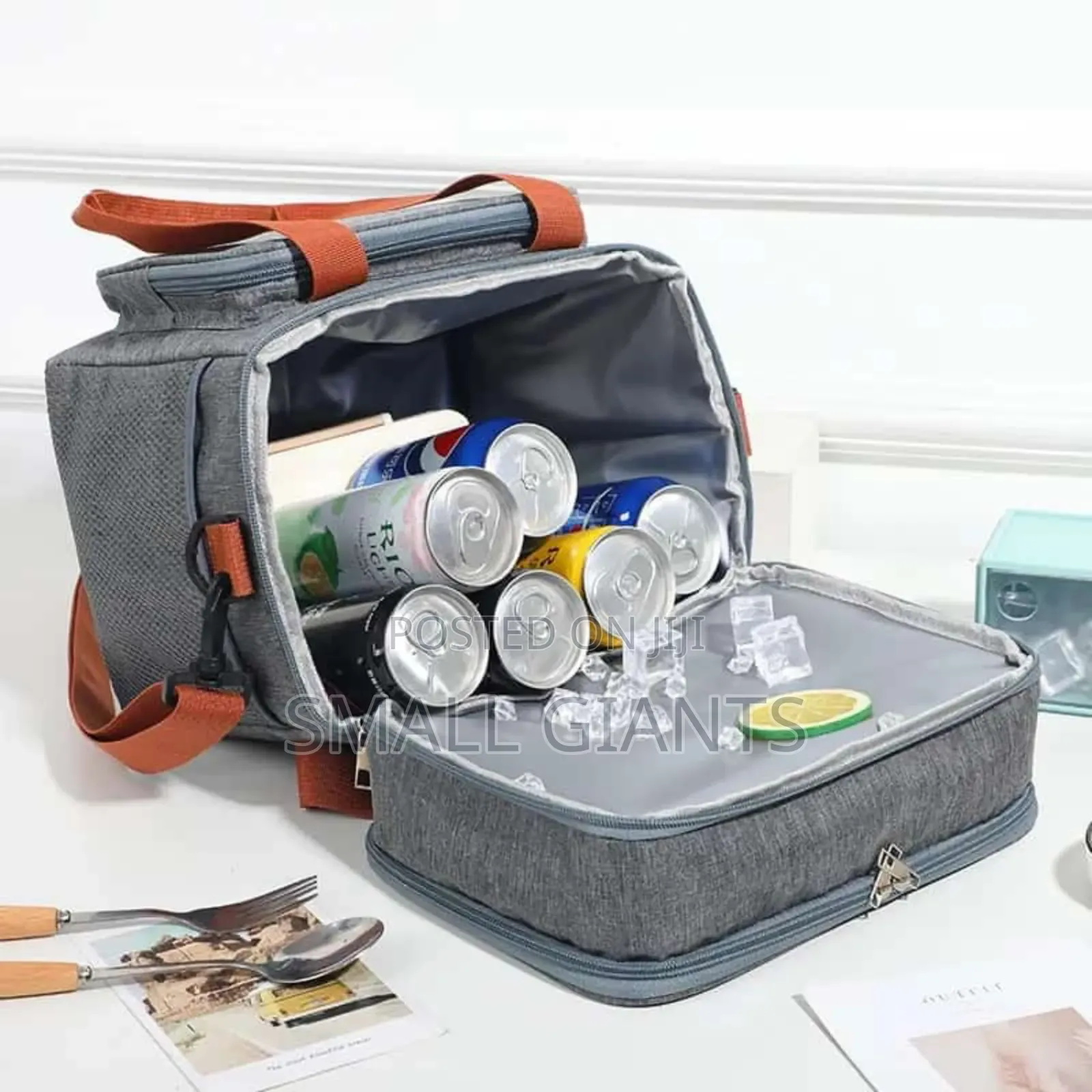 Large Capacity Double- Layer Crossbody Lunch Bag