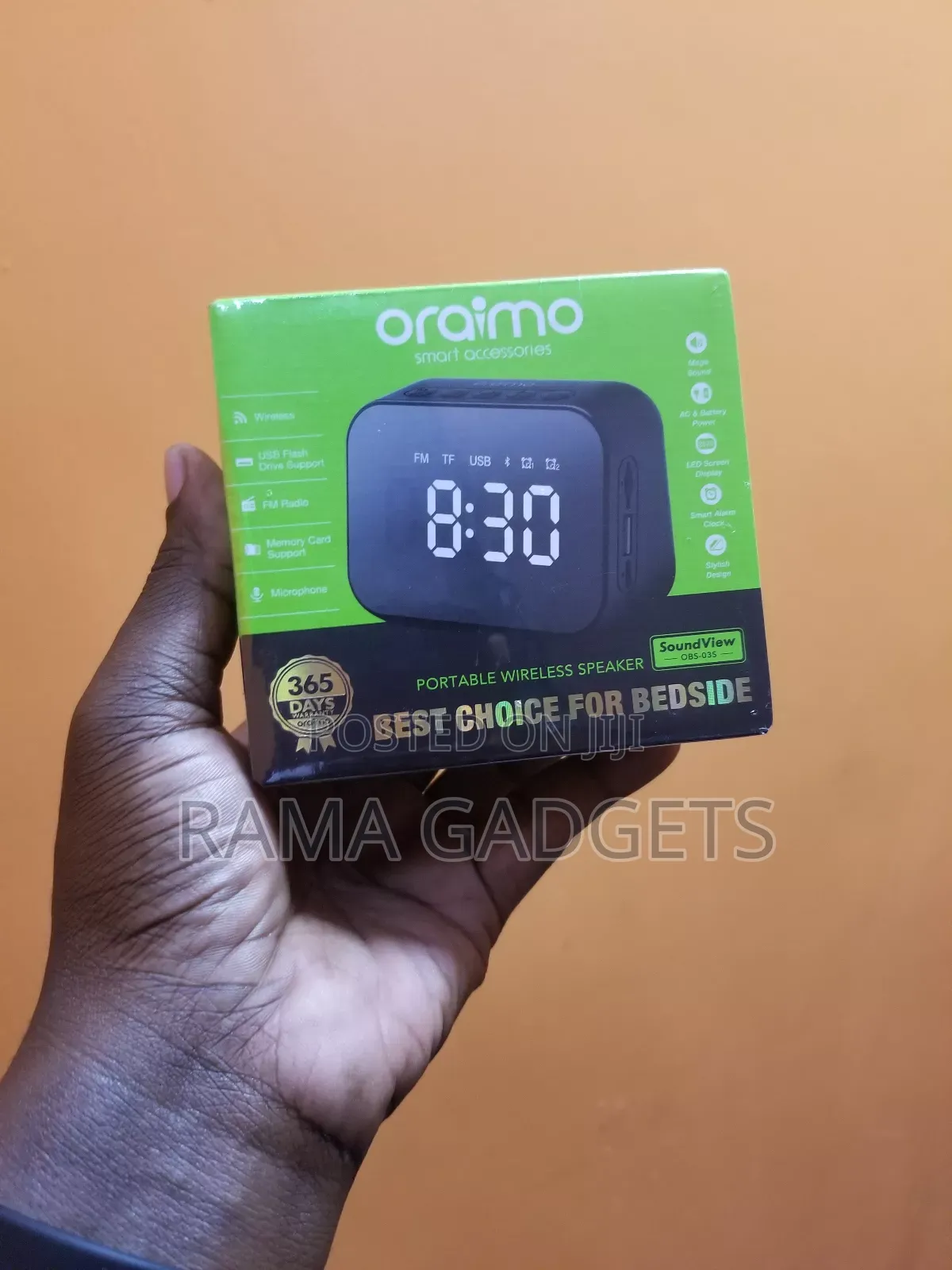 Oraimo Soundview Portable Wireless Speaker and Alarm Clock