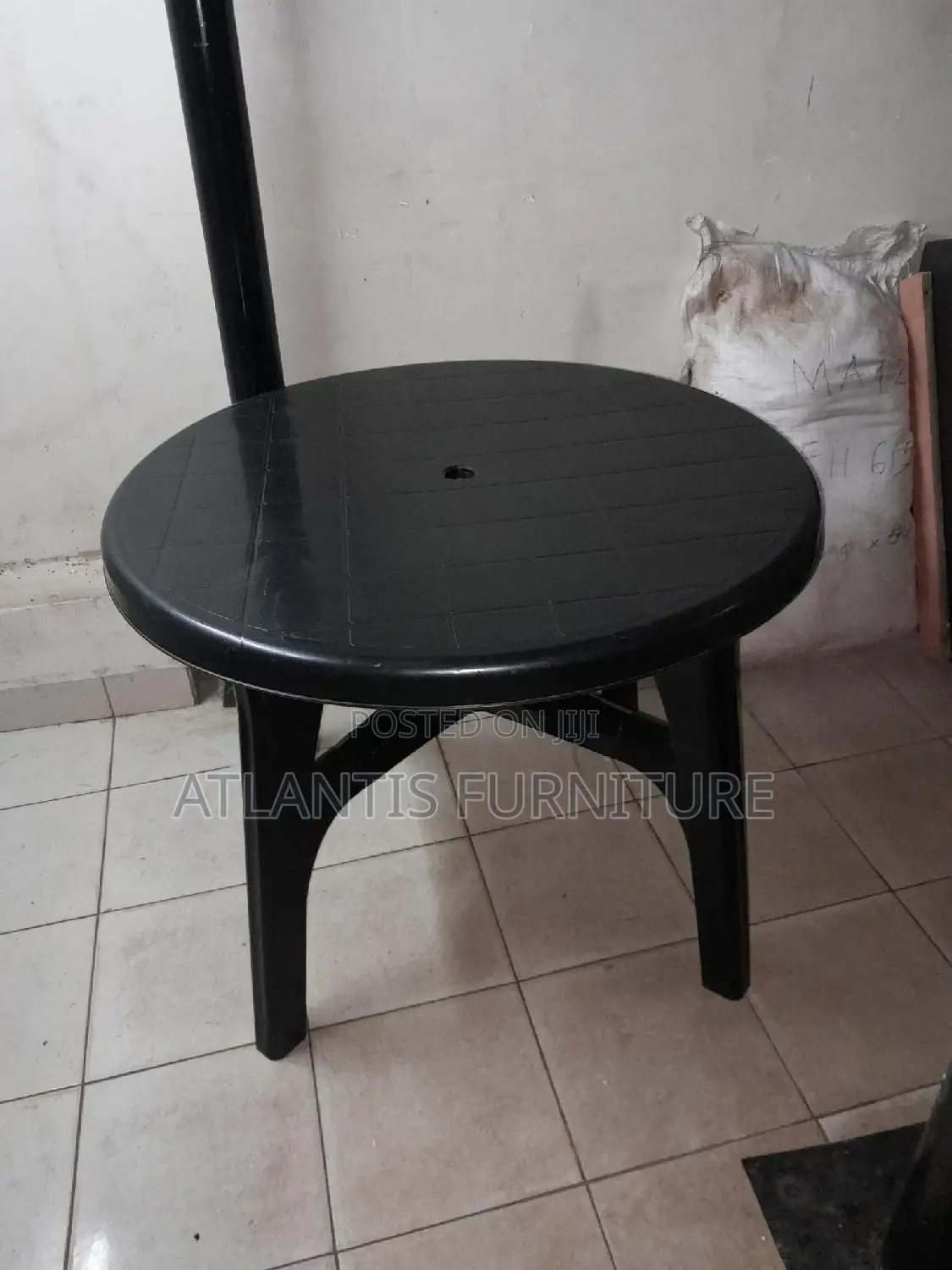 Black Round Plastic Table
