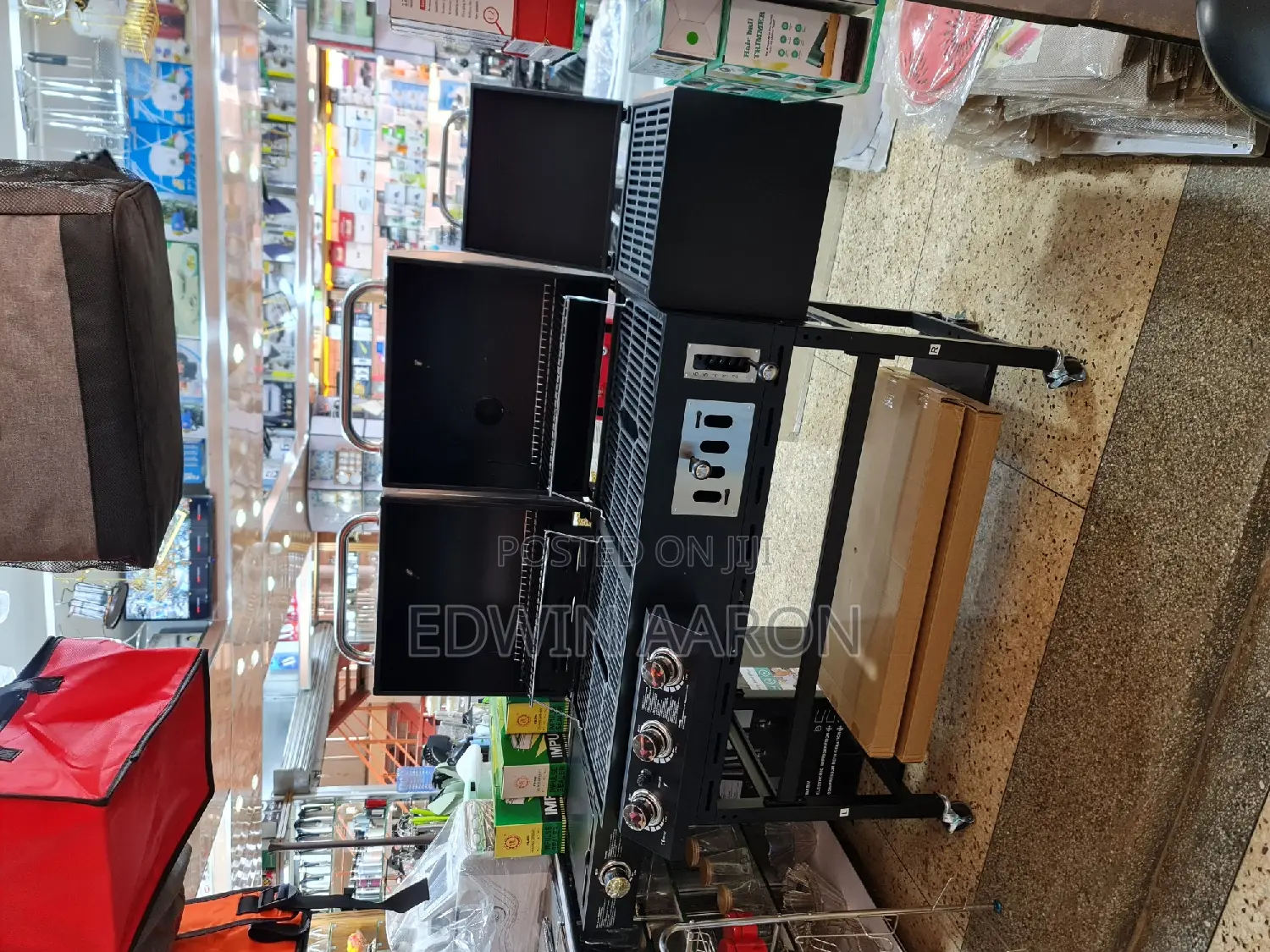 Commercial Double BBQ Grill Stove Both Charcoal and Gas