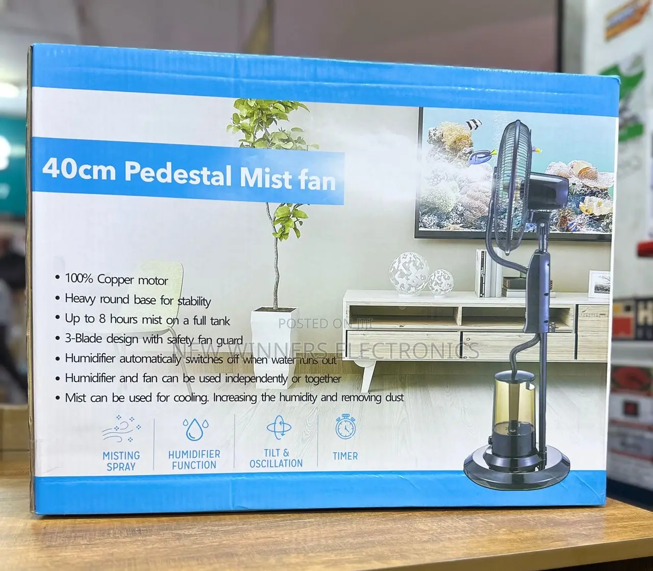 40cm Pedestal Mist Fan